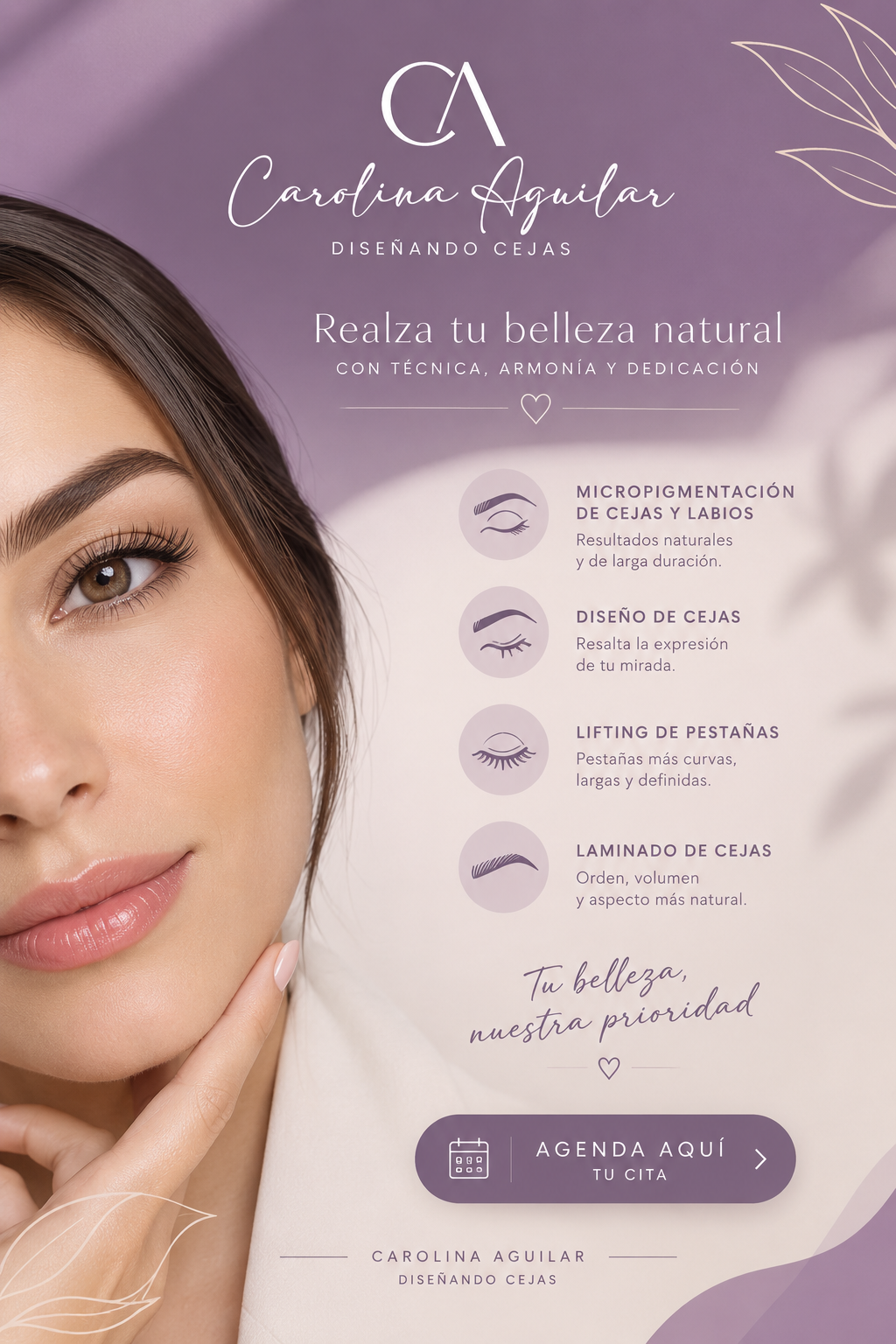 Carolina Aguilar Diseñando Cejas